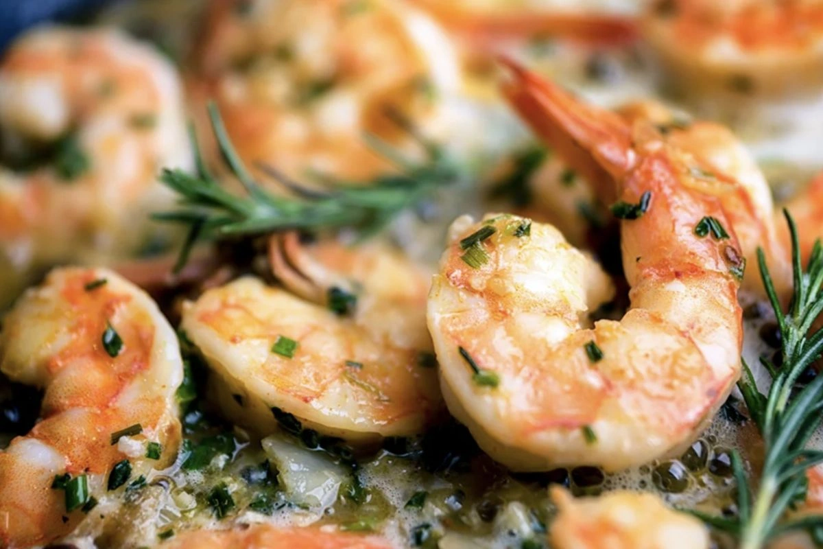 Shrimps with aromatic spices in La Casona Restautant at Palmar Beach Resort,Riviera Maya