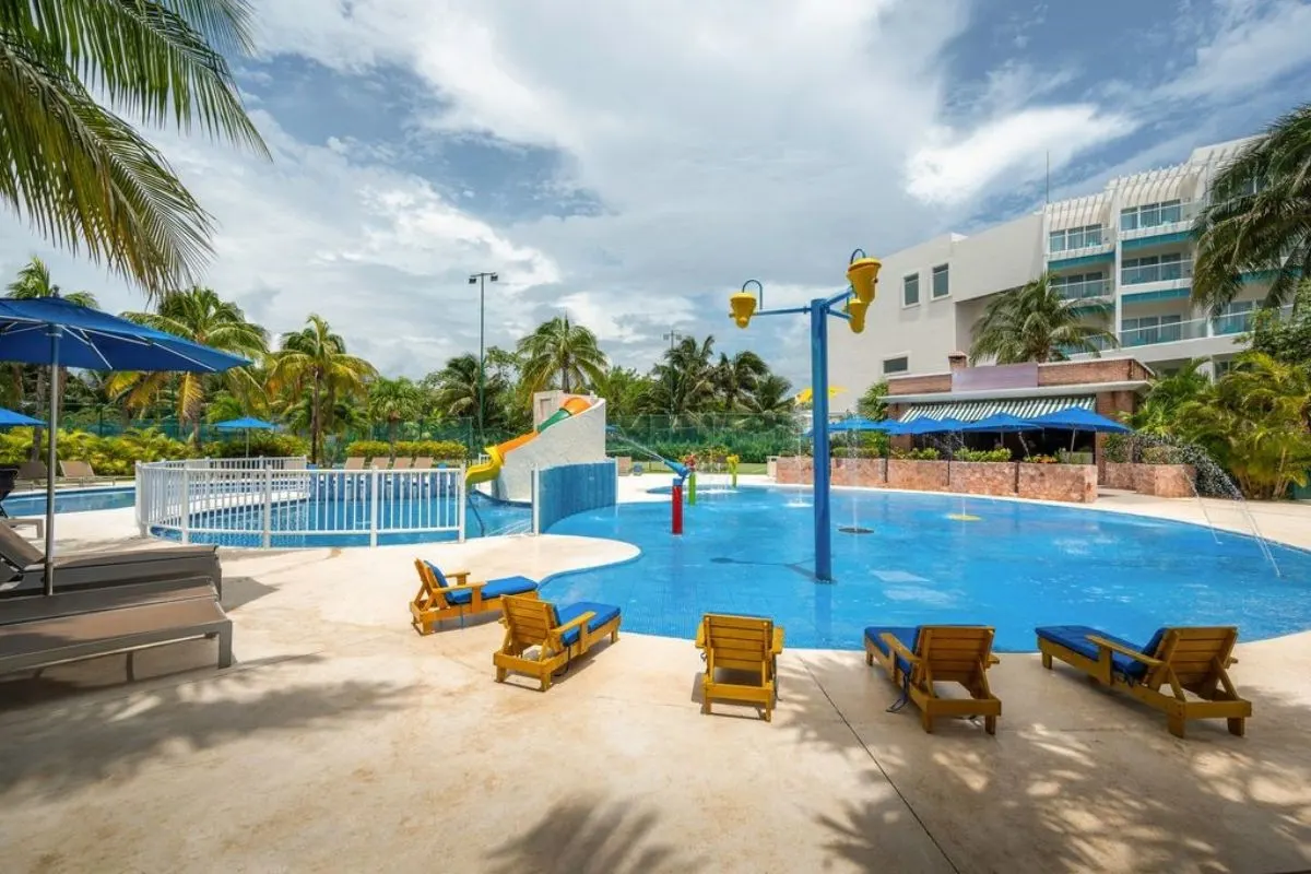 Pools for the kids with sliders